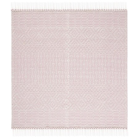 Safavieh 6 x 6 ft. Natural Bohemian Hand Loomed Square Area Rug, Ivory & Pink NAT852R-6SQ